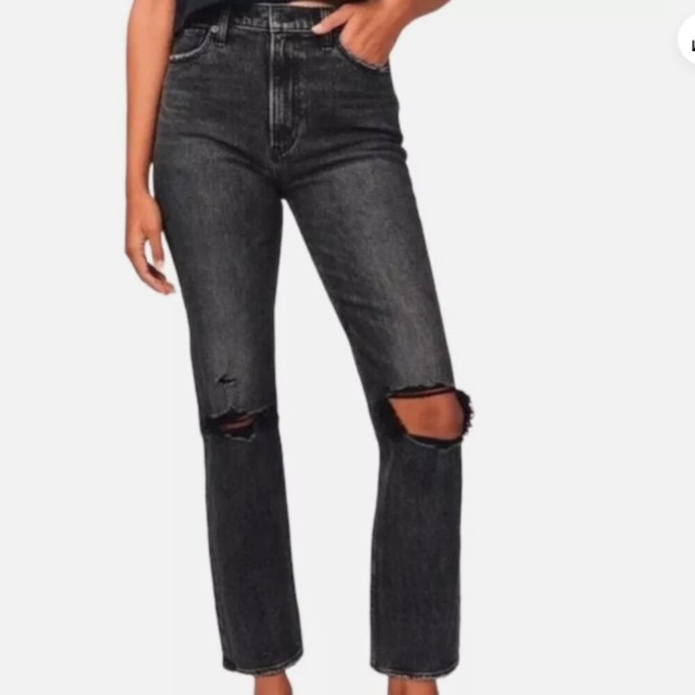 Abercrombie and Fitch Ankle cropped distressed jeans